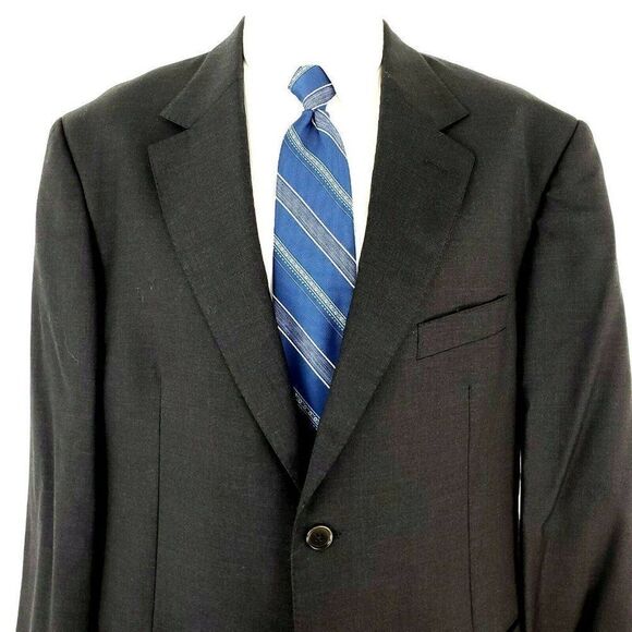 Pronto Uomo‎ Super 120s Wool 2 Button Blazer 44L Gray Italy Sport Coat - Picture 1 of 12